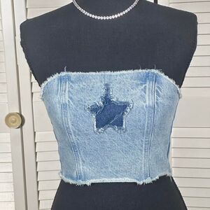 Pacsun Women's Denim Lace-up Tube Top